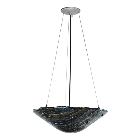 18" W Cielo Di Notte Fused Glass Inverted Pendant