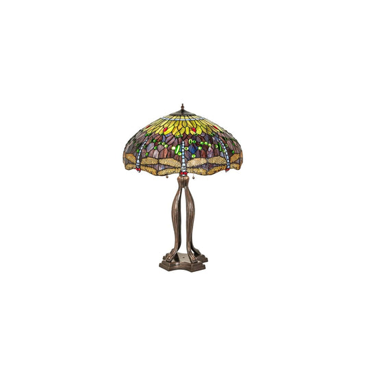 Tiffany Hanginghead Dragonfly 3 Light 33" Tall Buffet Table Lamp