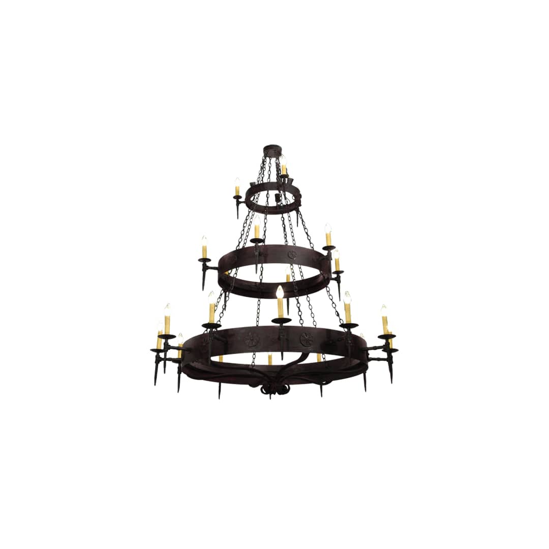 Warwick 21 Light 72" Wide Taper Candle Style Chandelier - Dark Roast Finish