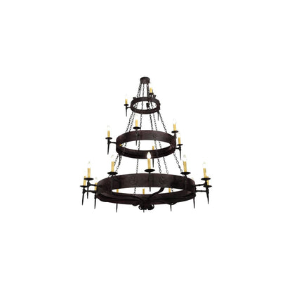 Warwick 21 Light 72" Wide Taper Candle Style Chandelier - Dark Roast Finish