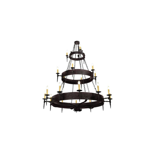 Warwick 21 Light 72" Wide Taper Candle Style Chandelier - Dark Roast Finish