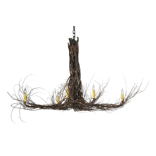48" L Twigs 6 Light Chandelier