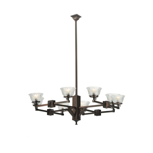 48" W Chelsea Wheat Gas 8 Light Chandelier