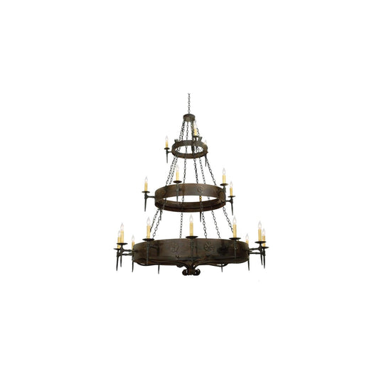 Warwick 21 Light 72" Wide Taper Candle Style Chandelier - Hand Wrought Iron Finish
