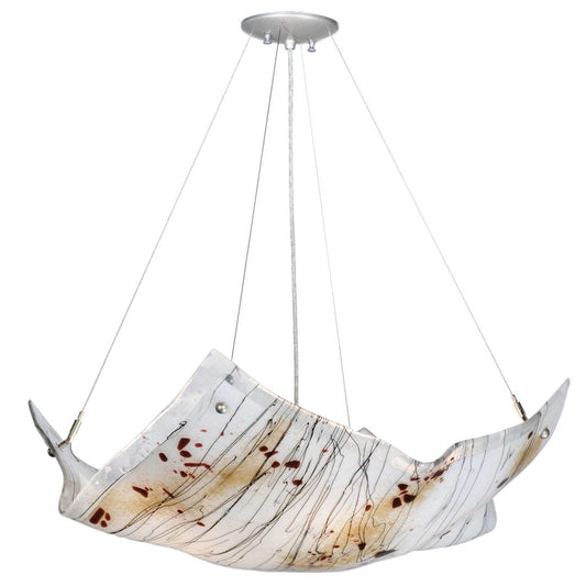 28" W Ramoscelli Crinkle Fused Glass Inverted Pendant