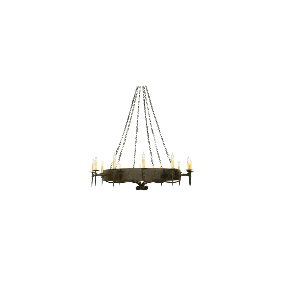 Warwick 12 Light 72" Wide Taper Candle Style Chandelier - Hand Wrought Iron Finish