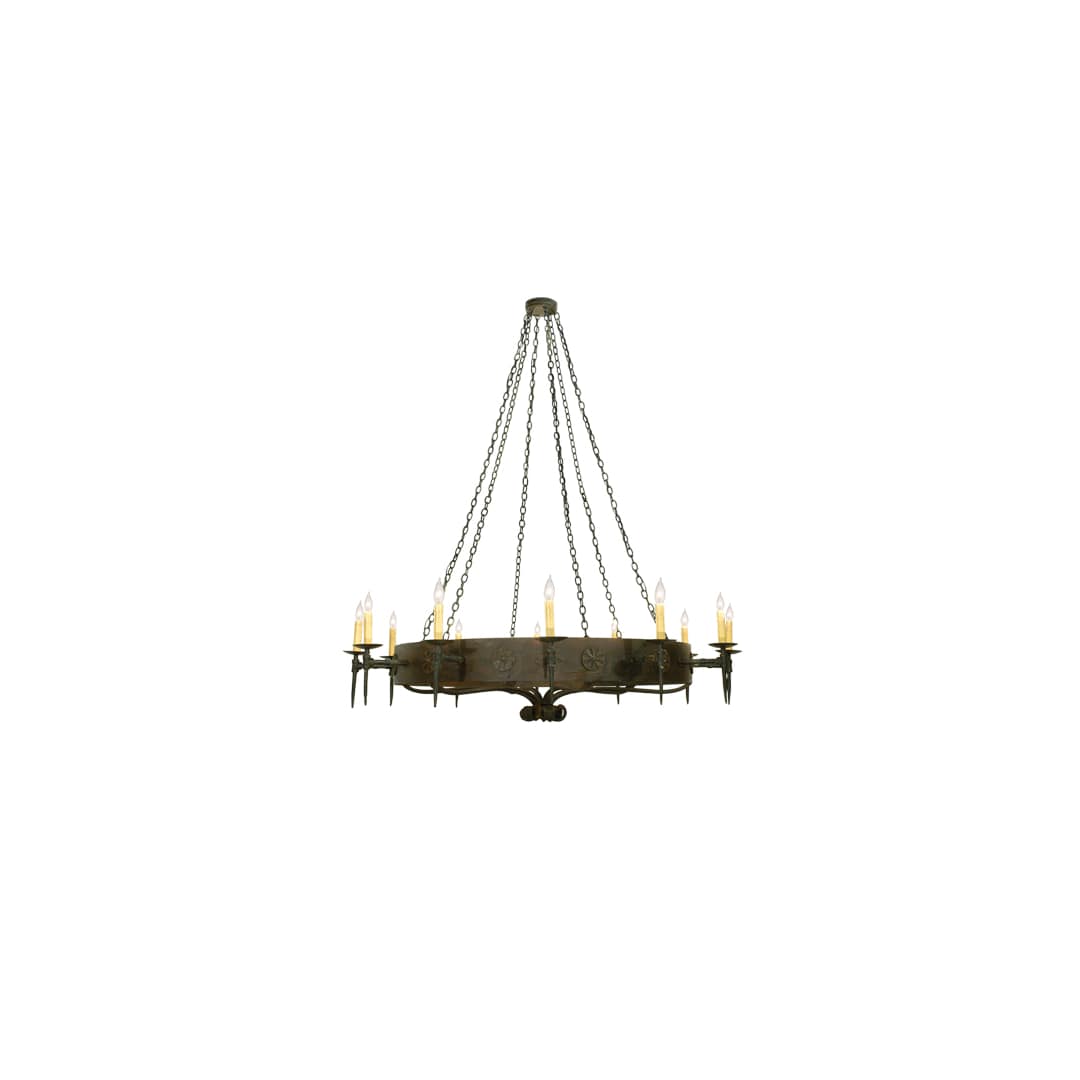 Warwick 12 Light 72" Wide Taper Candle Style Chandelier - Hand Wrought Iron Finish