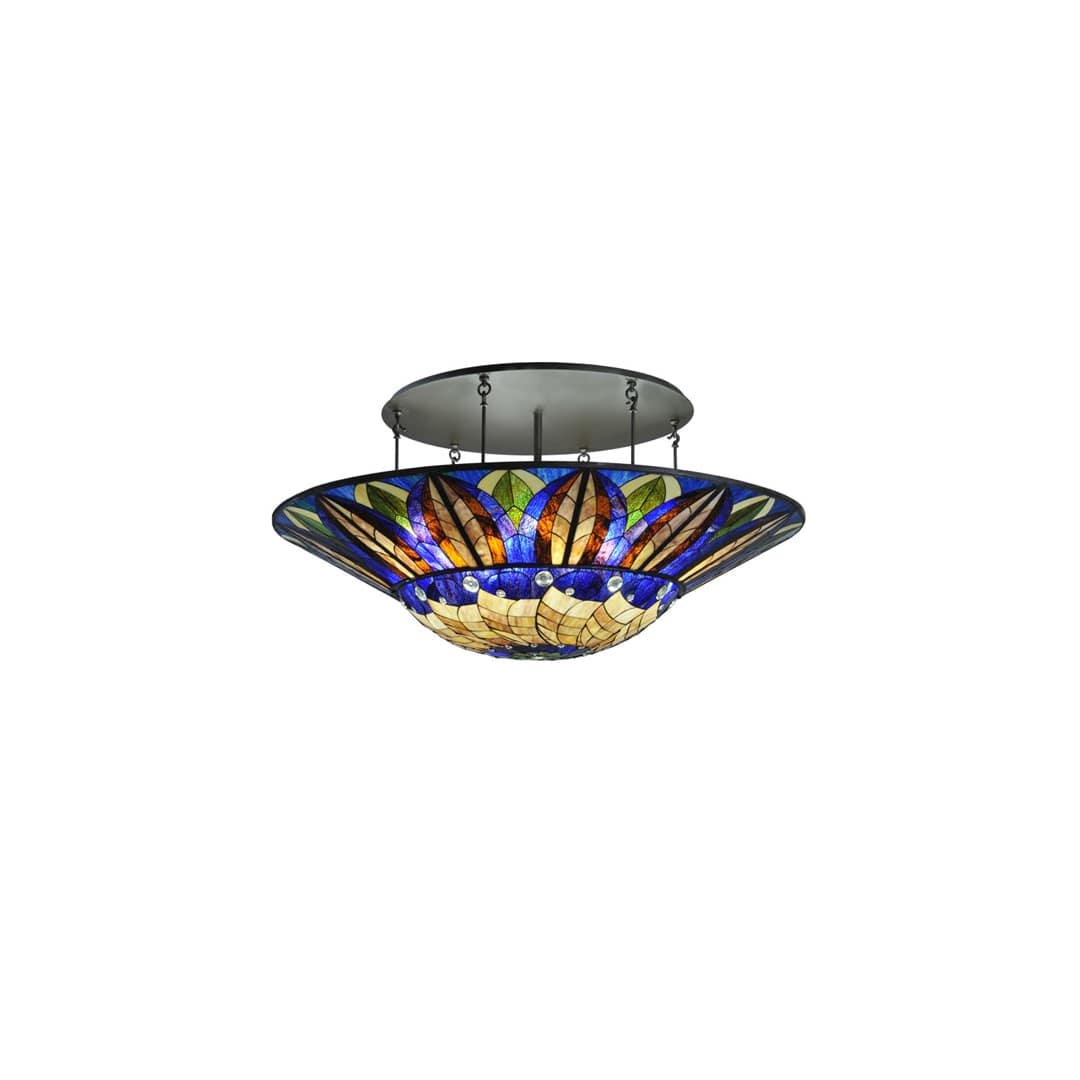 Tampa Bay 12 Light 60" Wide Semi-Flush Bowl Ceiling Fixture - Oil Rubbed Bronze Finish