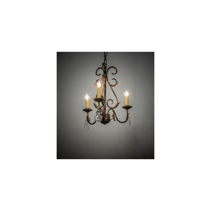 French Elegance 3 Light 18" Wide Crystal Candle Style Chandelier