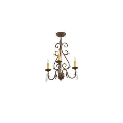 French Elegance 3 Light 18" Wide Crystal Candle Style Chandelier