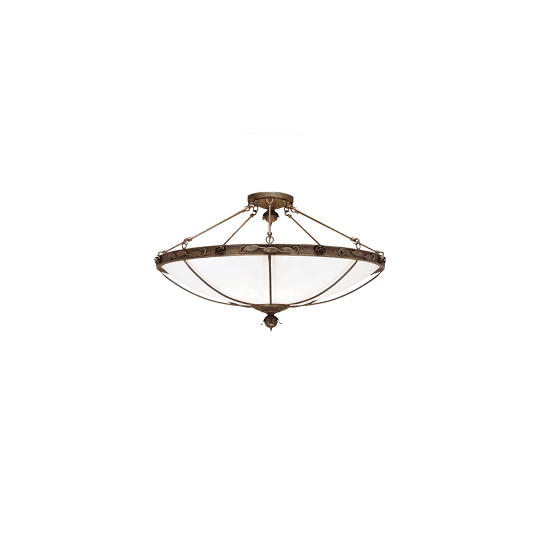 Arabesque 8 Light 48" Wide Semi-Flush Bowl Ceiling Fixture - Antiquity Finish
