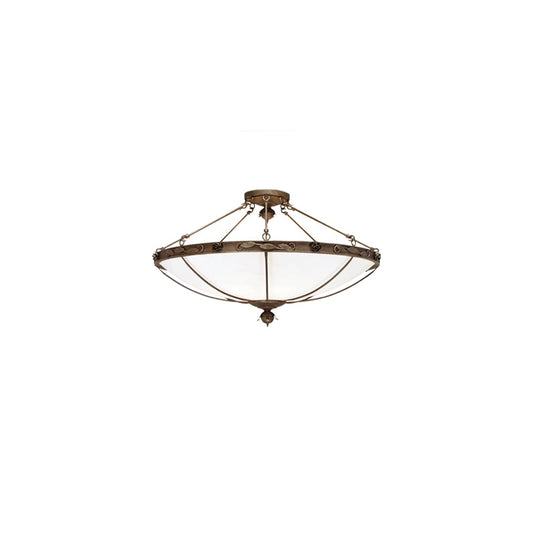Arabesque 8 Light 48" Wide Semi-Flush Bowl Ceiling Fixture - Antiquity Finish