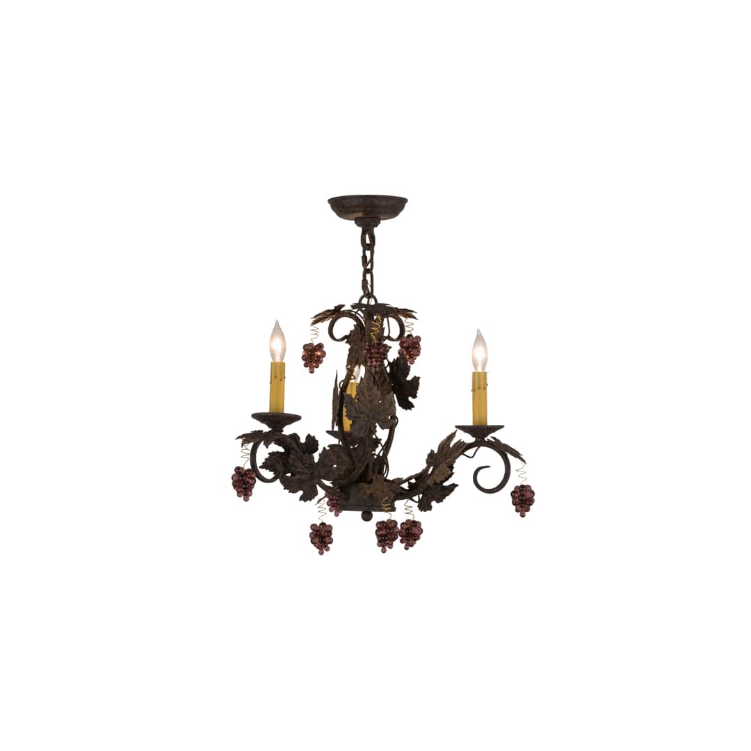 Vineyard 3 Light 18" Wide Taper Candle Style Chandelier