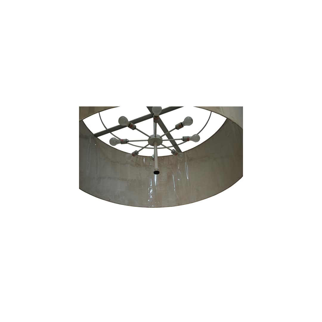 Cilindro 8 Light 48" Wide Semi-Flush Drum Ceiling Fixture - Textured Black Finish
