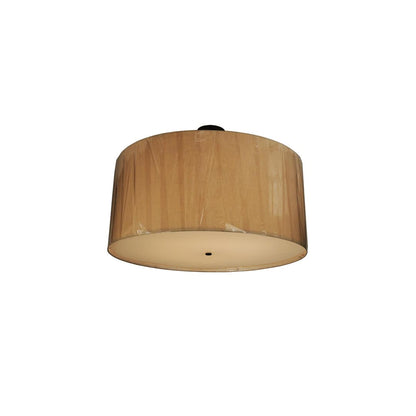 Cilindro 8 Light 48" Wide Semi-Flush Drum Ceiling Fixture - Textured Black Finish