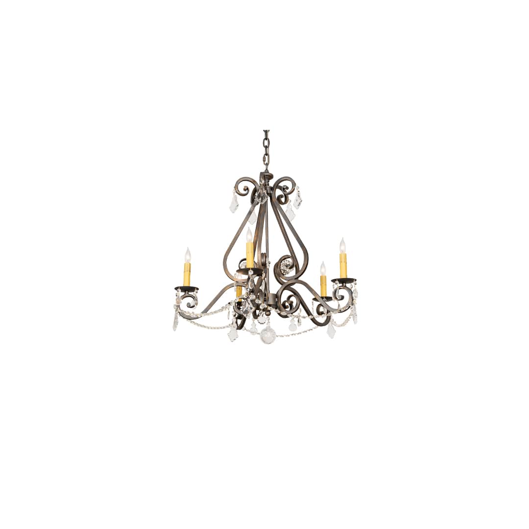 Adrianna 5 Light 26" Wide Crystal Candle Style Chandelier
