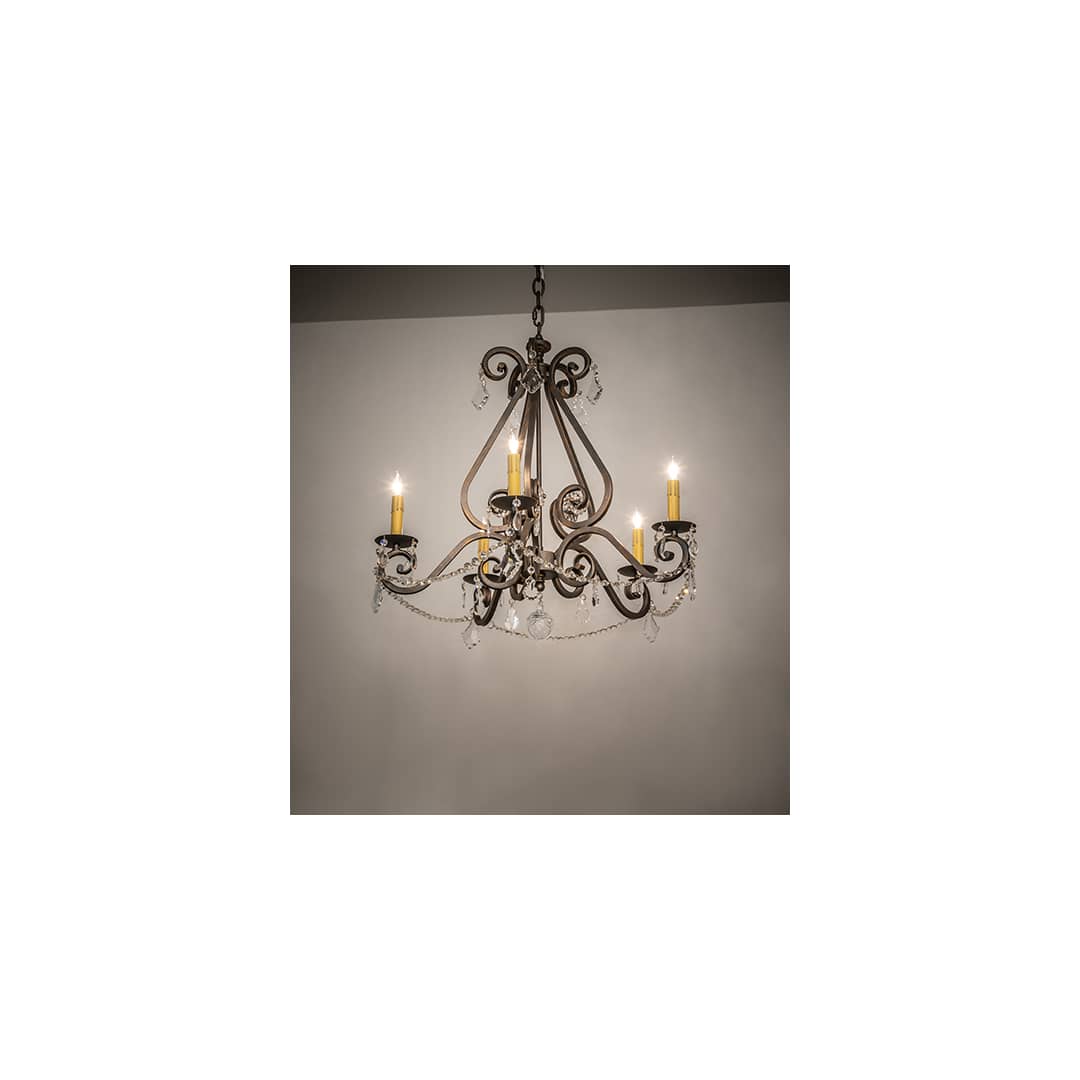 Adrianna 5 Light 26" Wide Crystal Candle Style Chandelier