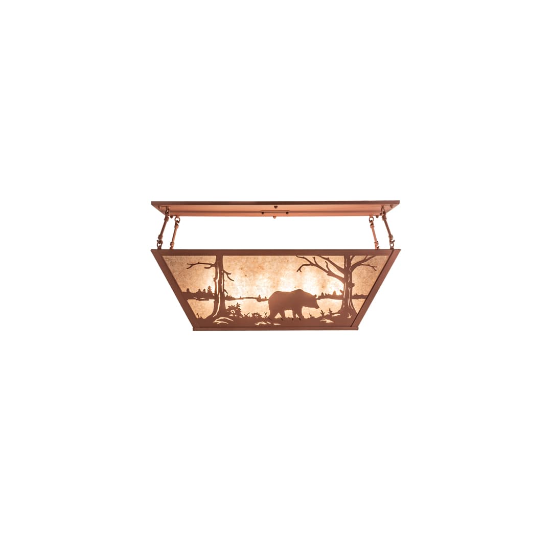Bear at Lake 6 Light 33" Wide Semi-Flush Linear Ceiling Fixture