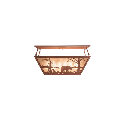 Bear at Lake 6 Light 33" Wide Semi-Flush Linear Ceiling Fixture