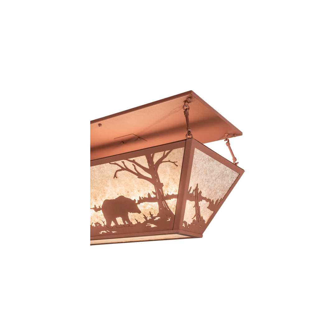 Bear at Lake 6 Light 33" Wide Semi-Flush Linear Ceiling Fixture