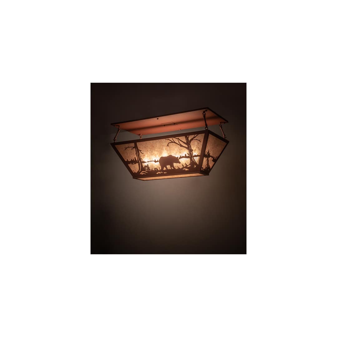 Bear at Lake 6 Light 33" Wide Semi-Flush Linear Ceiling Fixture