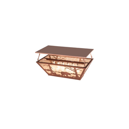 Bear at Lake 6 Light 33" Wide Semi-Flush Linear Ceiling Fixture