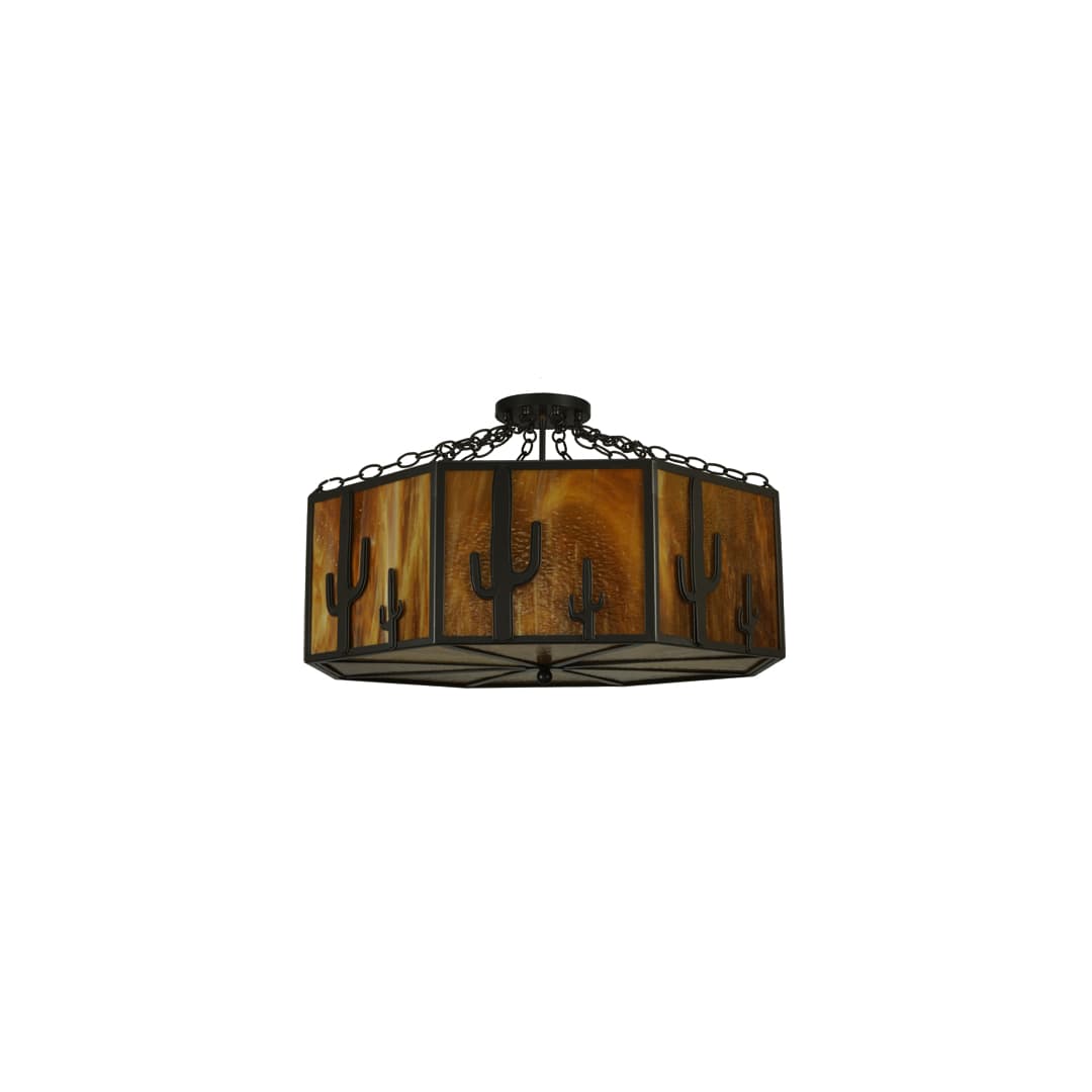 Southwest 8 Light 28" Wide Semi-Flush Drum Ceiling Fixture