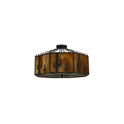 Southwest 8 Light 28" Wide Semi-Flush Drum Ceiling Fixture