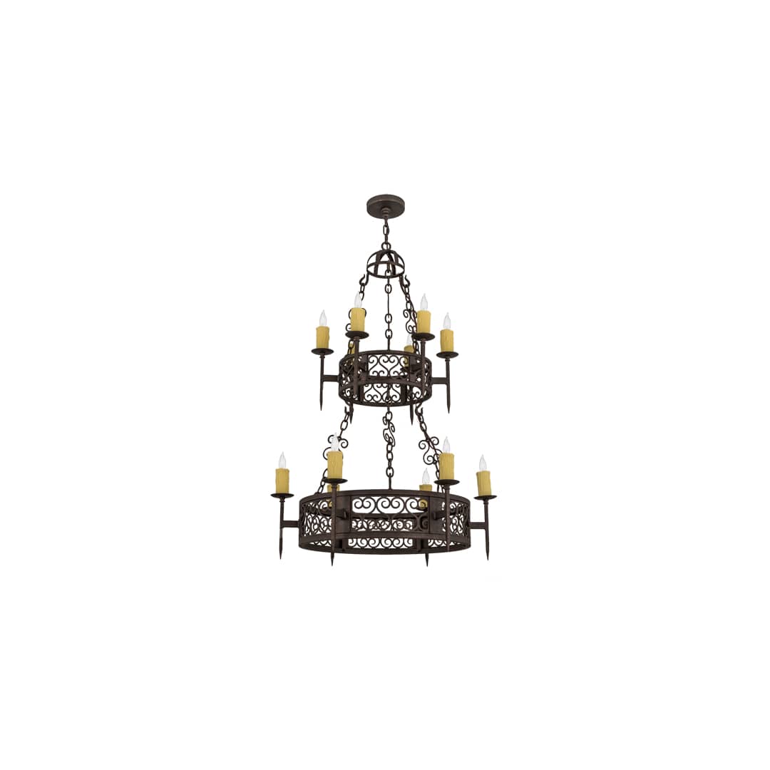 Toscano 12 Light 36" Wide Taper Candle Style Chandelier