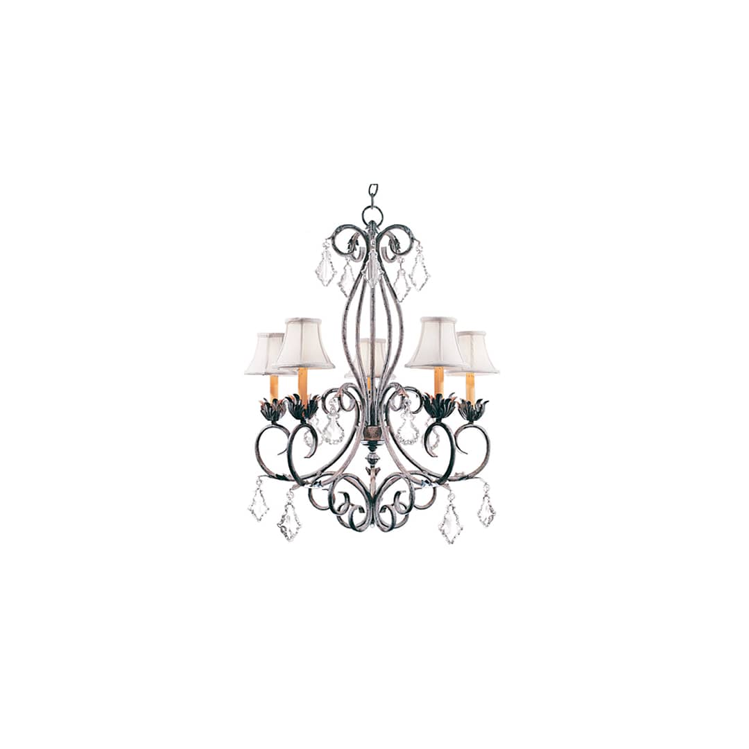 Felicia 5 Light 28" Wide Crystal Chandelier