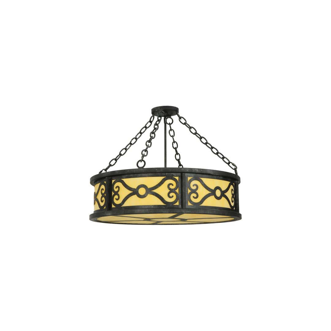 Donya 4 Light 26" Wide Semi-Flush Drum Ceiling Fixture - Cajun Spice Finish