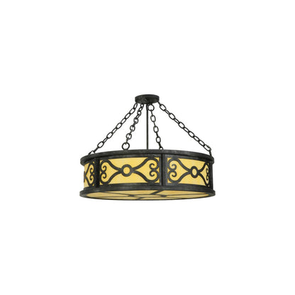 Donya 4 Light 26" Wide Semi-Flush Drum Ceiling Fixture - Cajun Spice Finish