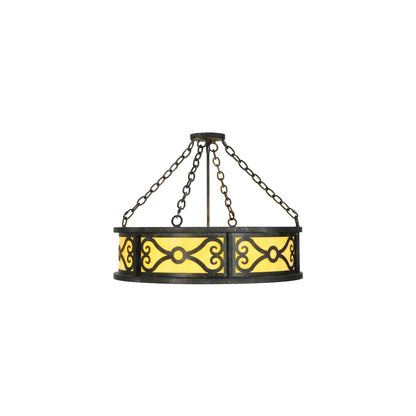 Donya 4 Light 26" Wide Semi-Flush Drum Ceiling Fixture - Cajun Spice Finish