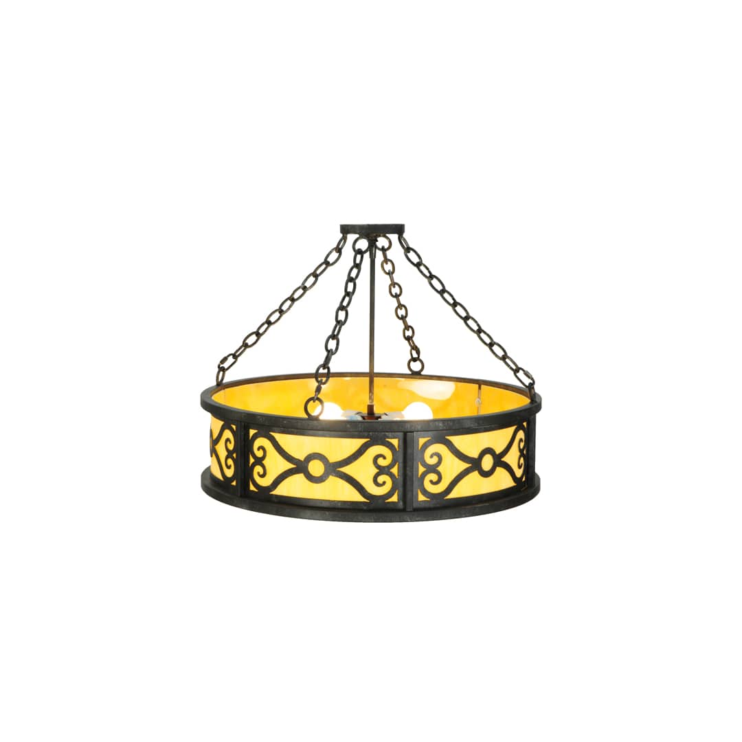 Donya 4 Light 26" Wide Semi-Flush Drum Ceiling Fixture - Cajun Spice Finish