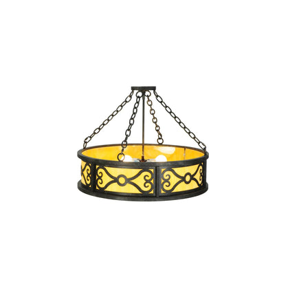 Donya 4 Light 26" Wide Semi-Flush Drum Ceiling Fixture - Cajun Spice Finish