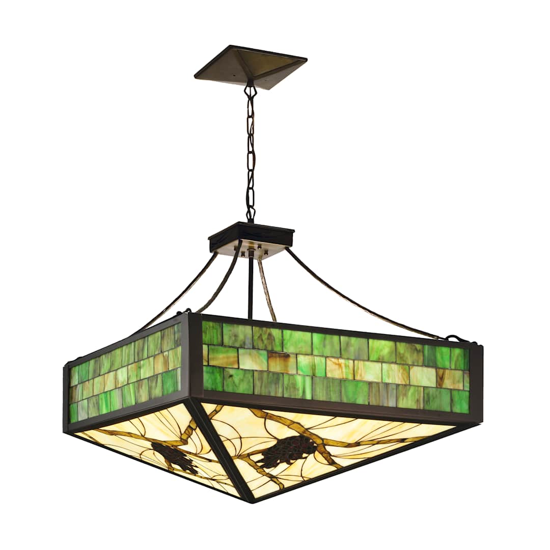 23" Square Inverted Pine Cone Pendant