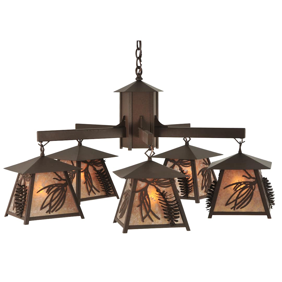 40" W Stillwater Scotch Pine 5 Light Chandelier