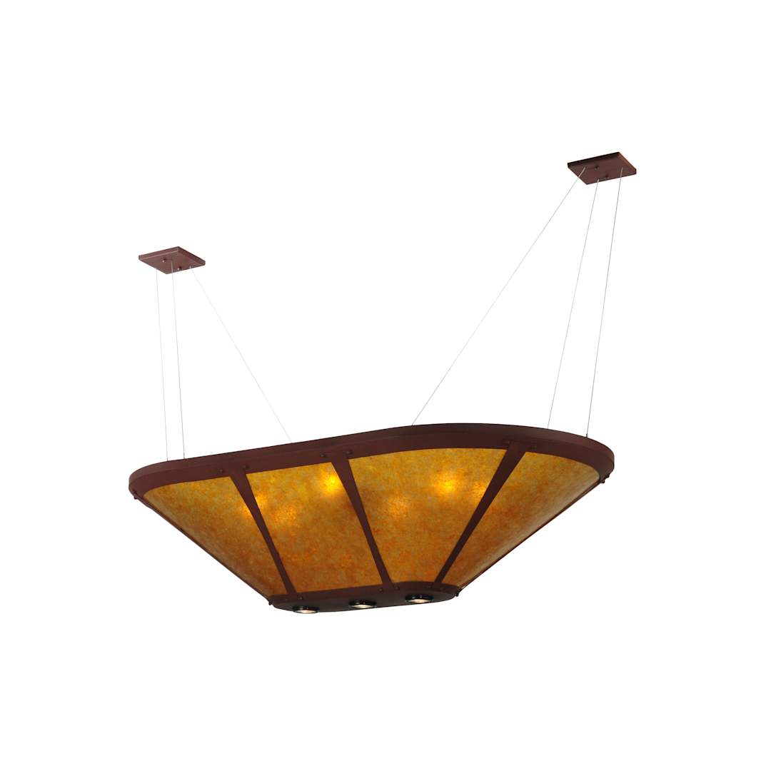 50" L Van Erp Amber Mica Oblong Inverted Chandelier