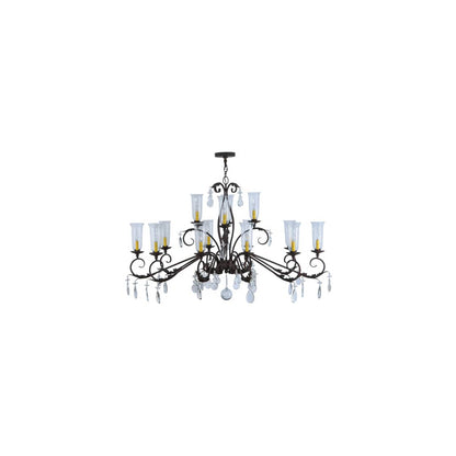 Windsor 14 Light 38" Wide Crystal Candle Style Chandelier - Custom Finish