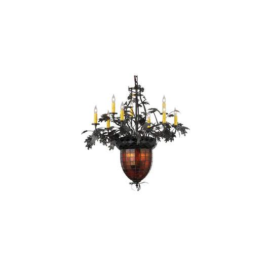 Greenbriar Oak 11 Light 34" Wide Taper Candle Style Chandelier