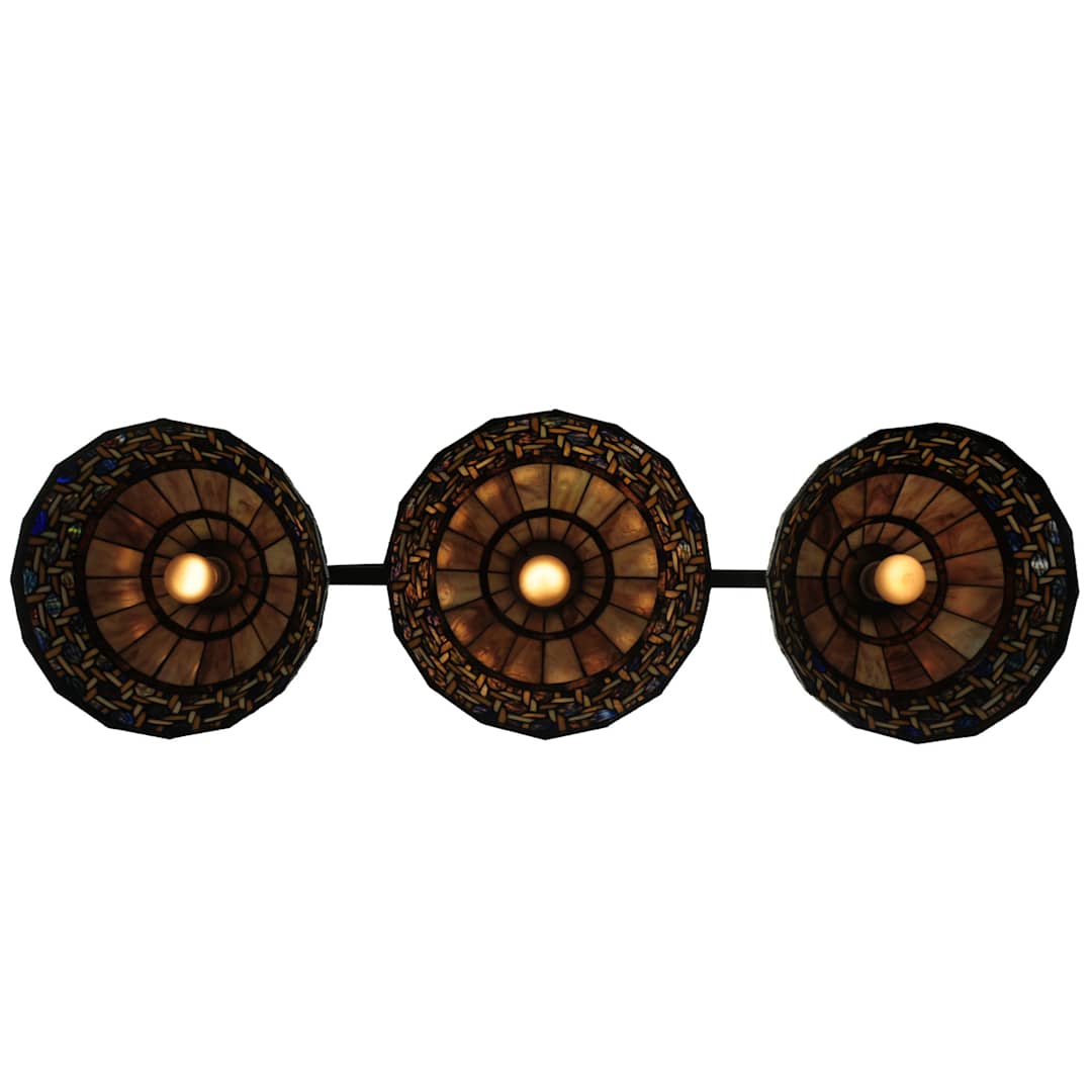 Ilona 3 Light 48" Wide Hand-Crafted Stained Glass Chandelier