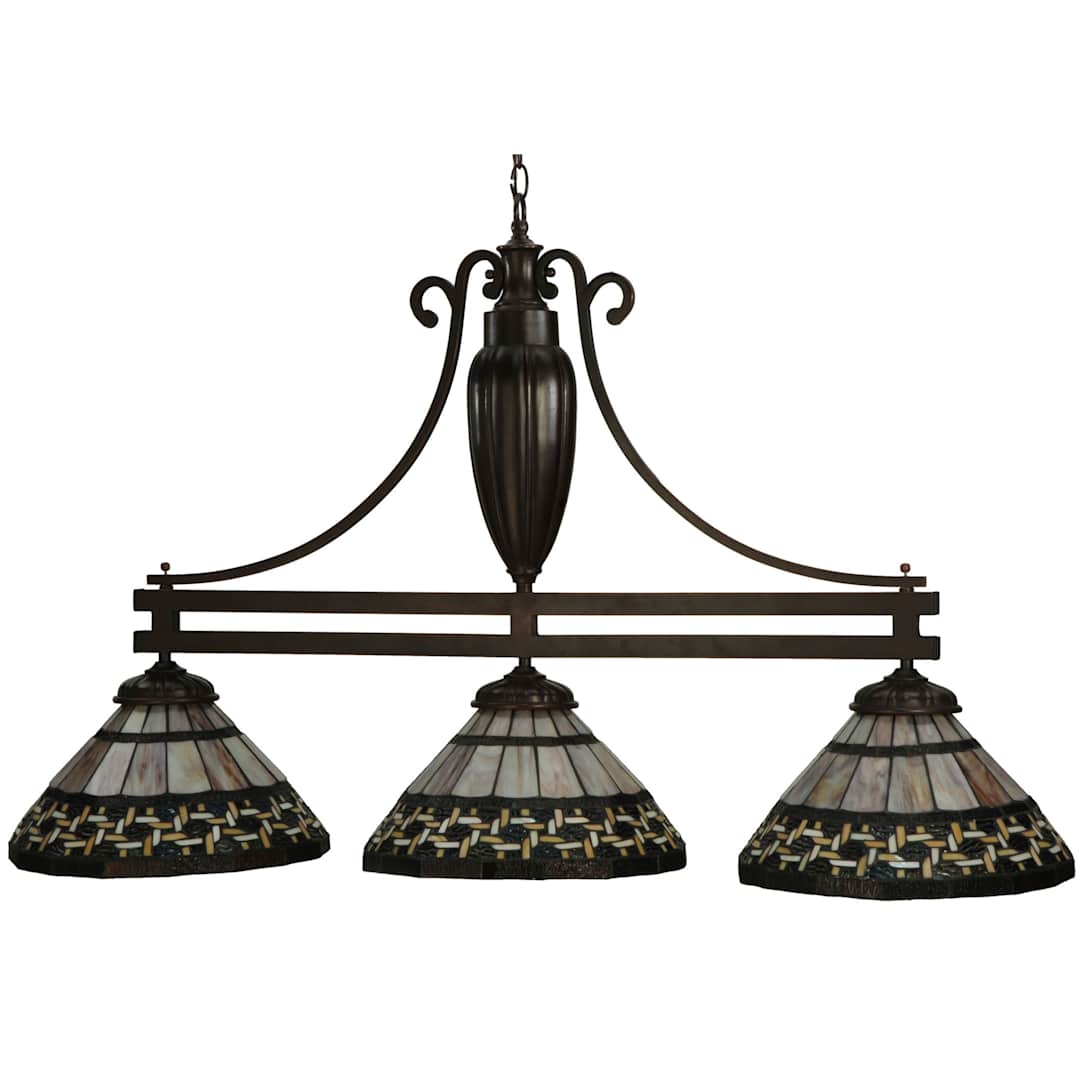 Ilona 3 Light 48" Wide Hand-Crafted Stained Glass Chandelier