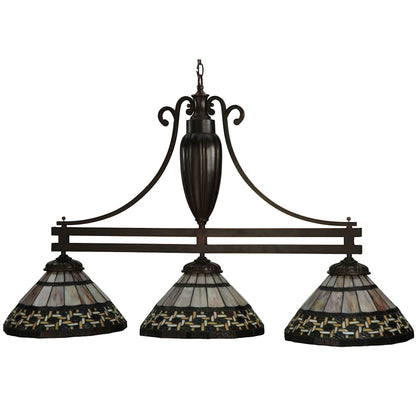 Ilona 3 Light 48" Wide Hand-Crafted Stained Glass Chandelier