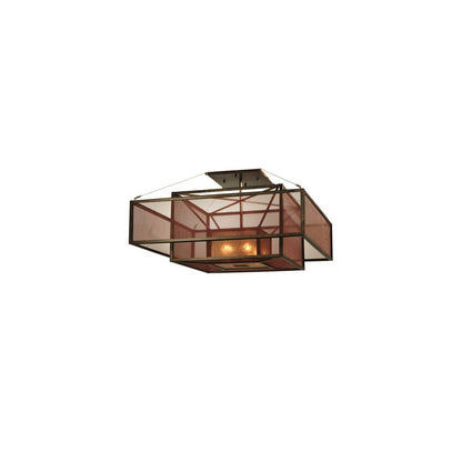 Quadrato Umador 4 Light 51" Wide Semi-Flush Square Ceiling Fixture - Gilded Tobacco Finish