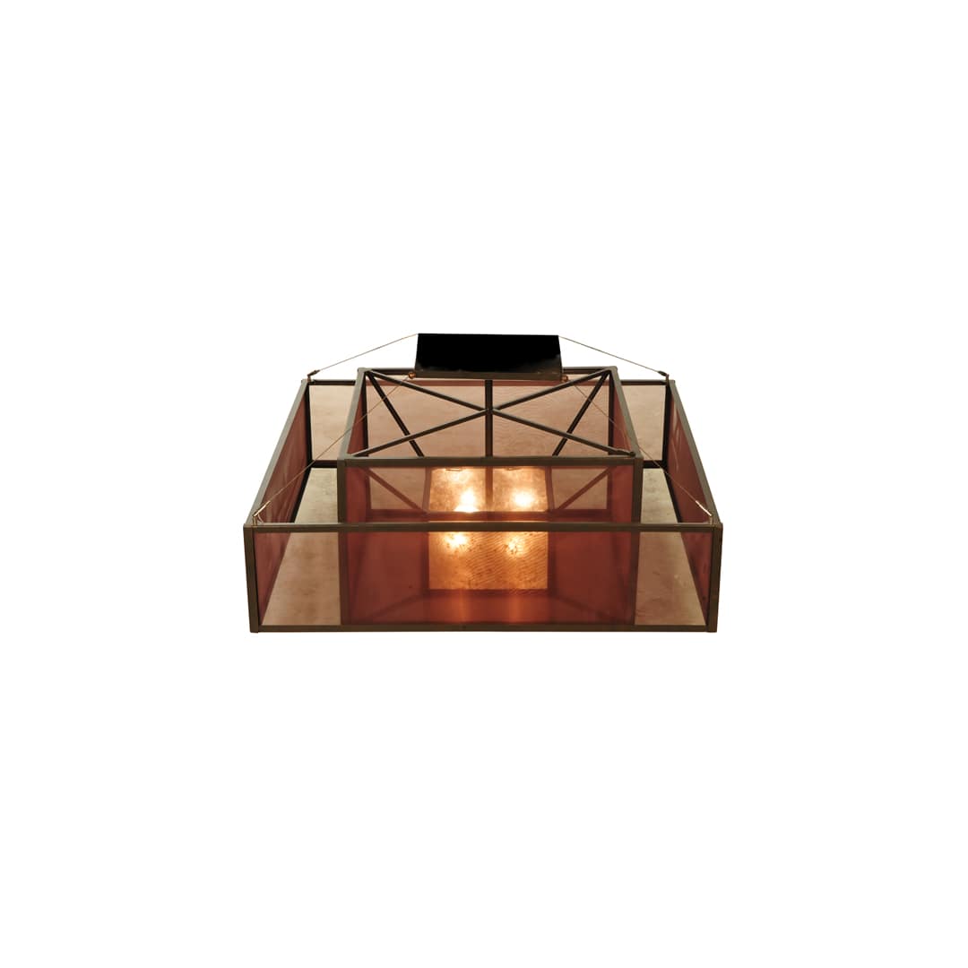 Quadrato Umador 4 Light 51" Wide Semi-Flush Square Ceiling Fixture - Gilded Tobacco Finish