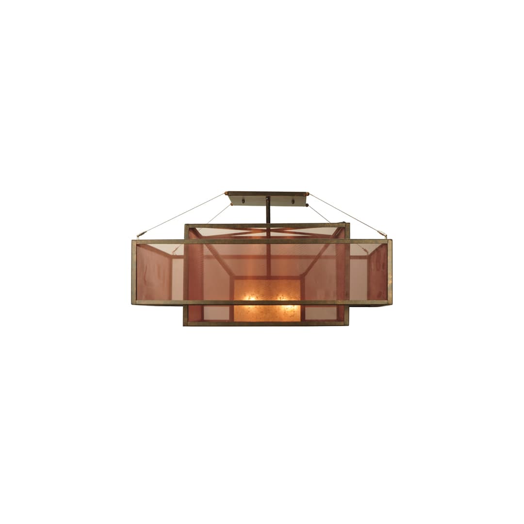 Quadrato Umador 4 Light 51" Wide Semi-Flush Square Ceiling Fixture - Gilded Tobacco Finish