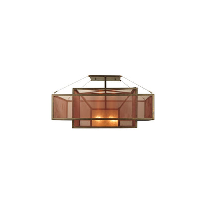 Quadrato Umador 4 Light 51" Wide Semi-Flush Square Ceiling Fixture - Gilded Tobacco Finish