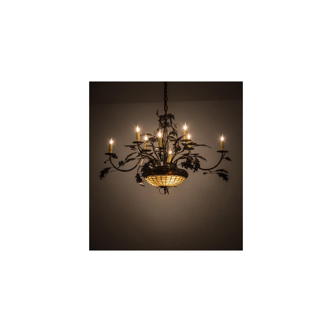 Greenbriar Oak 11 Light 42" Wide Taper Candle Style Chandelier