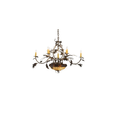 Greenbriar Oak 11 Light 42" Wide Taper Candle Style Chandelier
