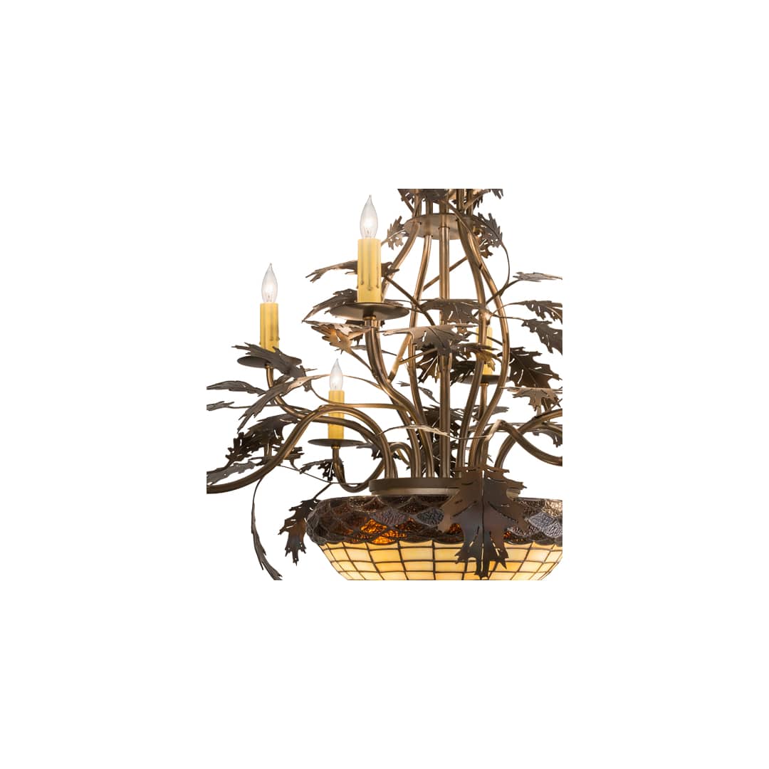 Greenbriar Oak 11 Light 42" Wide Taper Candle Style Chandelier